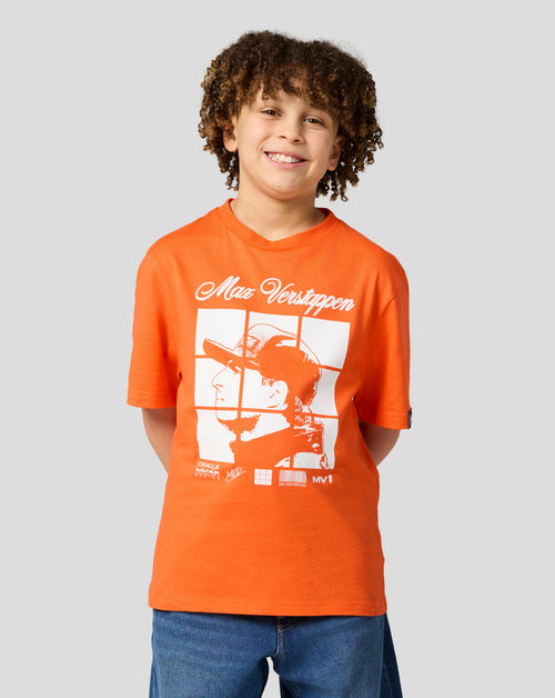 Oracle Red Bull Racing Junior Max Verstappen Puzzle T-Shirt - Exotic Orange