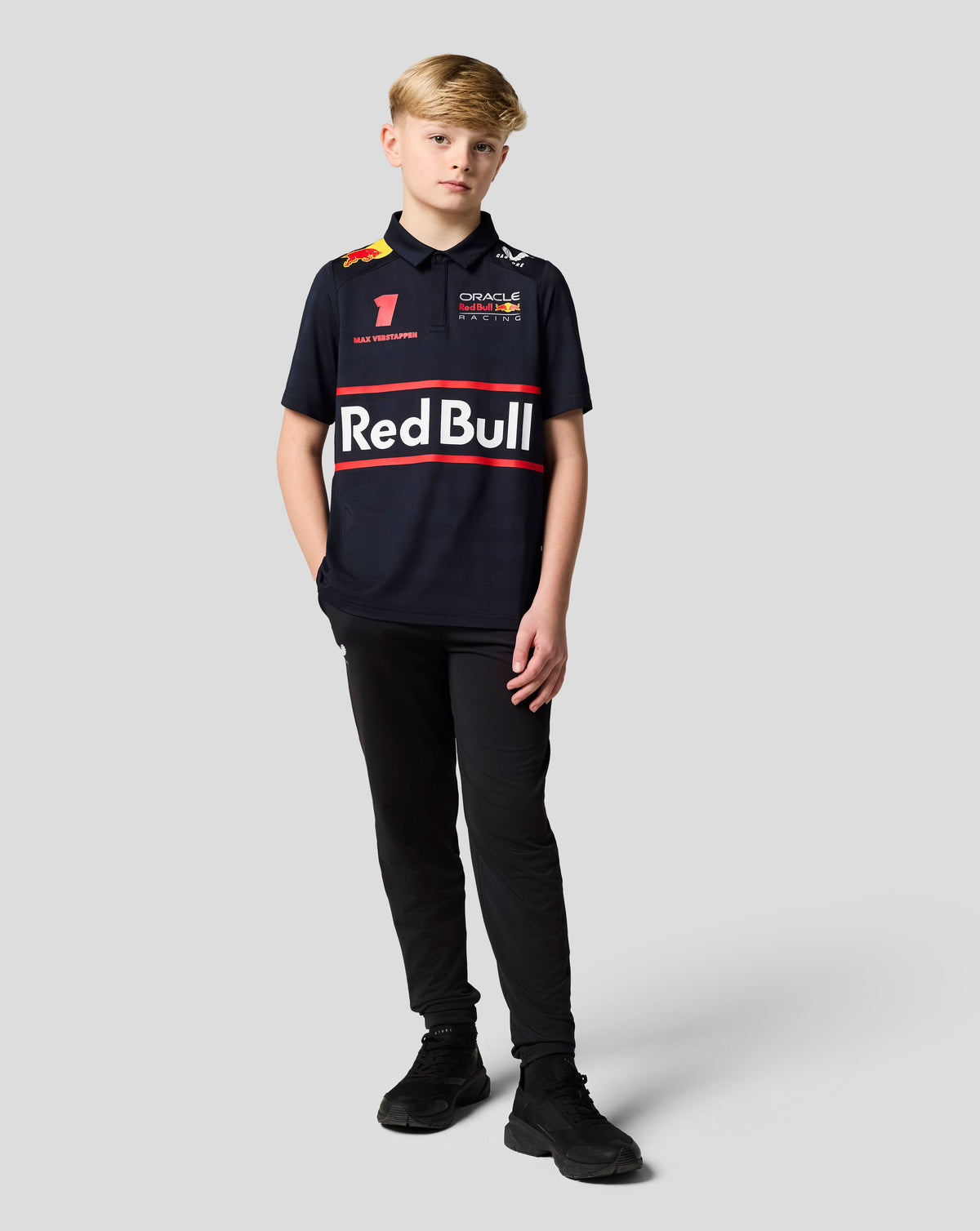 Oracle Red Bull Racing Junior Teamline Max Verstappen Short Sleeve Polo Shirt - Night Sky - Night Sky