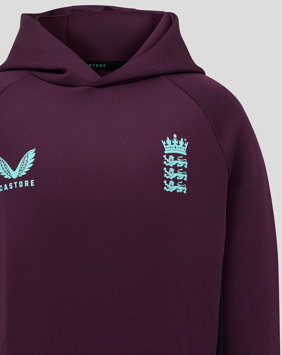 England Cricket Training Junior Hoody 25/26 - Blackberry Wine/Caviar
