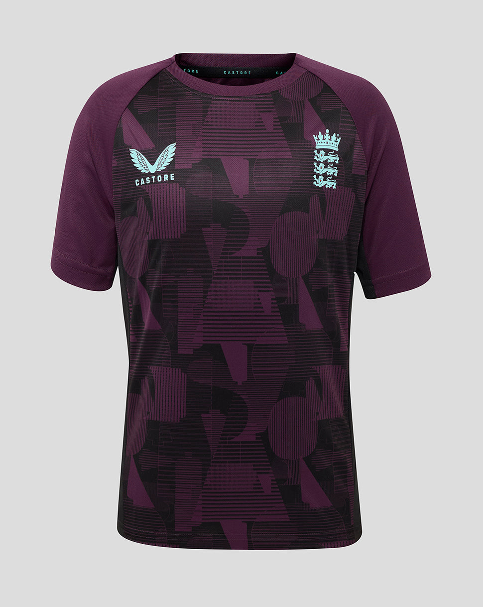 England Cricket Training Junior Short Sleeve Tee 25/26 - Purple