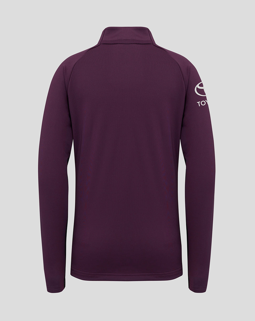 England Cricket Training Junior 1/4 Zip Top 25/26 - Blackberry Wine/Caviar