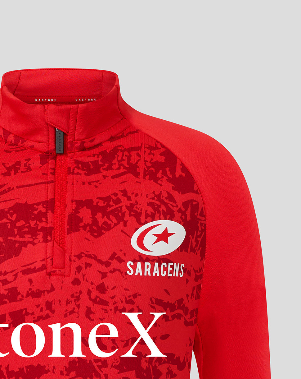 Saracens Junior's 25/26 Matchday Midlayer Top - Racing Red