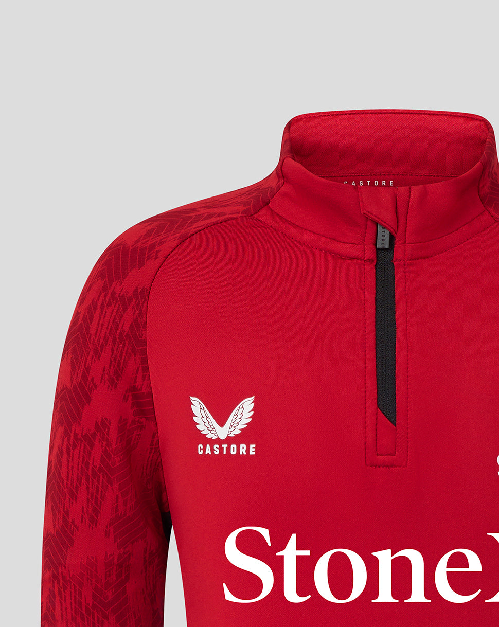 Saracens Junior 25/26 Training 1/4 Zip Top - Rhythmic Red - Rhythmic Red/Caviar