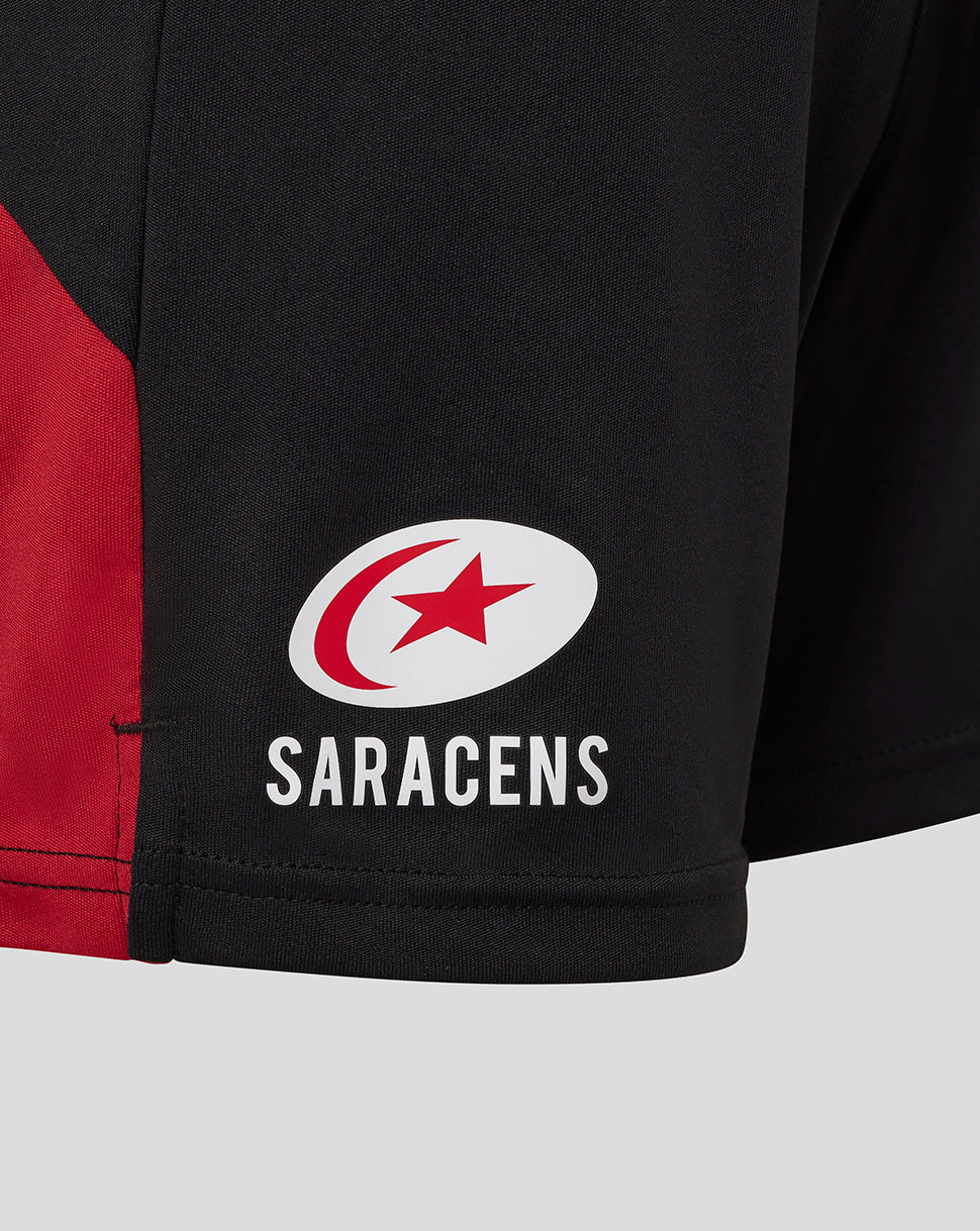 Saracens Junior 25/26 Training Knit Short - Caviar/Rhythmic Red