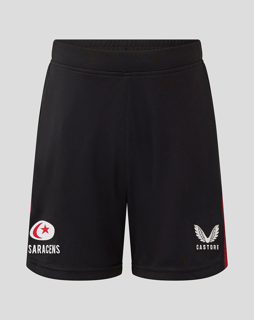 Saracens Junior 25/26 Training Knit Short - Caviar/Rhythmic Red