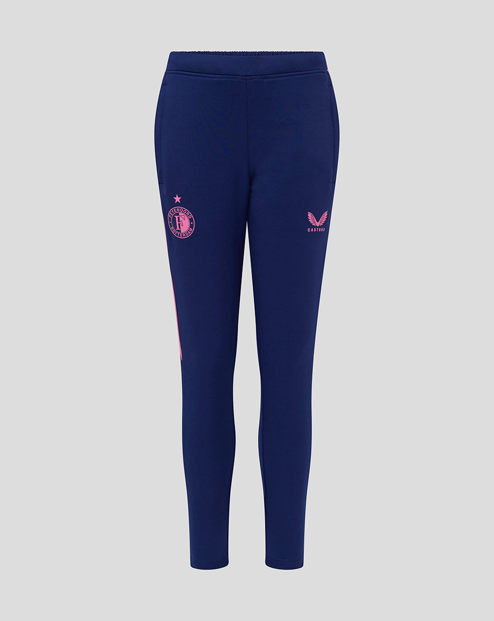 Feyenoord Junior 2025-2026 Training Players Performance Pants with Pockets - Blueprint/Pink Cosmos