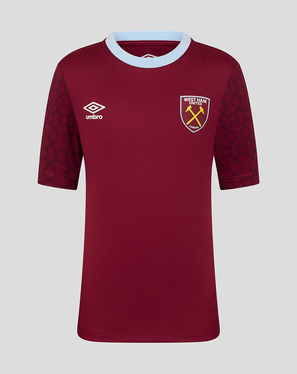 West Ham Junior Home 25/26 Pre Match Short Sleeve Shirt