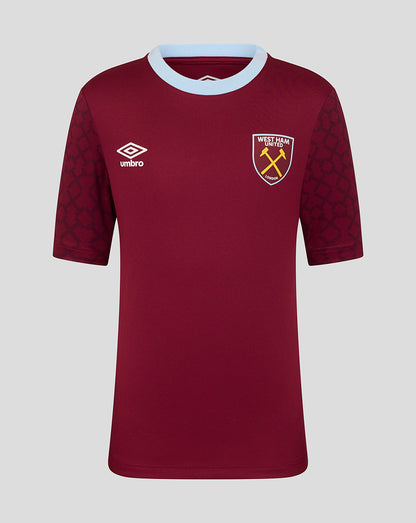 West Ham Junior Home 25/26 Pre Match Short Sleeve Shirt