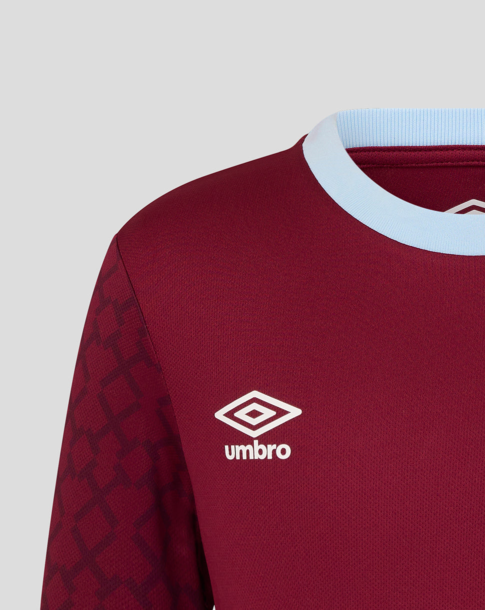 West Ham Junior Home 25/26 Pre Match Short Sleeve Shirt - New Claret
