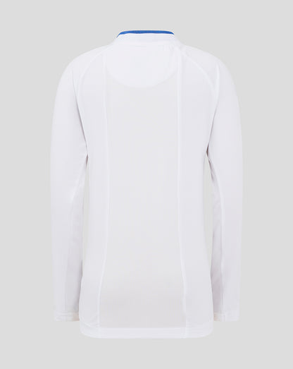 Long Sleeve Polo - White/Blue