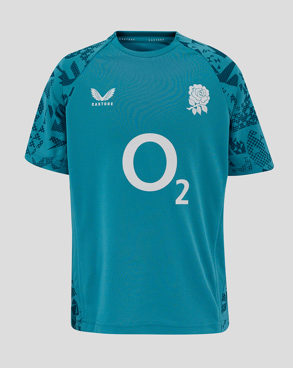 England Rugby Junior 25/26 Performance Short Sleeve Tee - Storm Blue - Storm Blue