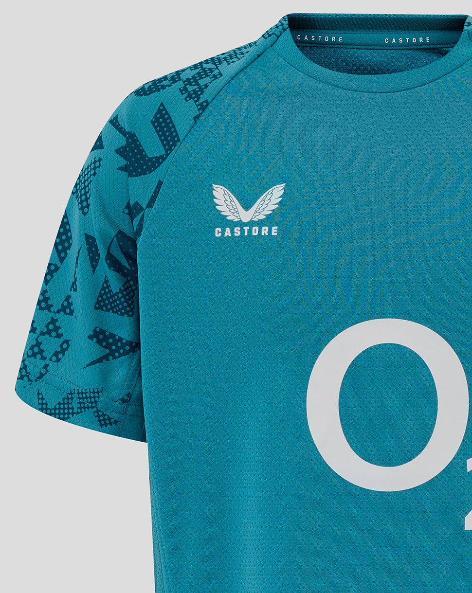England Rugby Junior 25/26 Performance Short Sleeve Tee - Storm Blue - Storm Blue