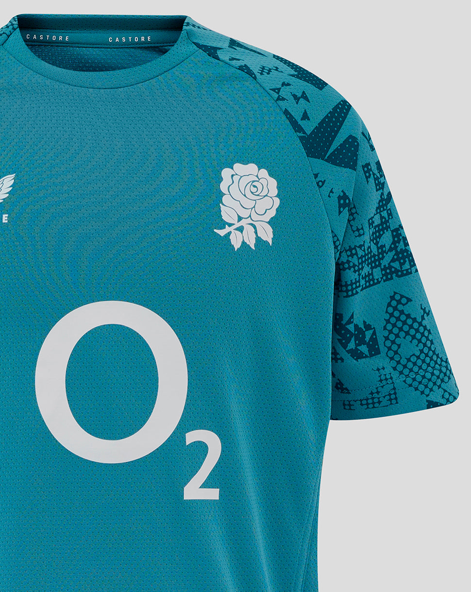 England Rugby Junior 25/26 Performance Short Sleeve Tee - Storm Blue - Storm Blue