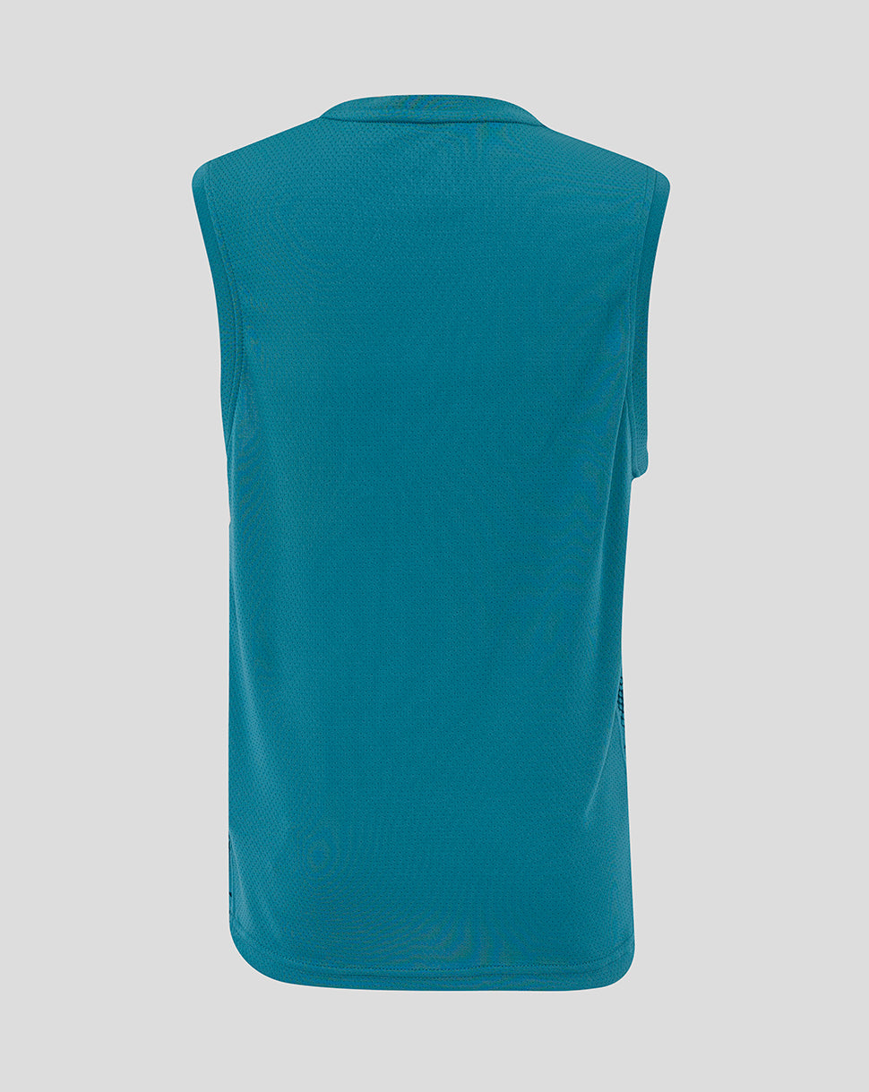 Junior England Rugby 25/26 Performance Sleeveless T-Shirt - Storm Blue - Storm Blue