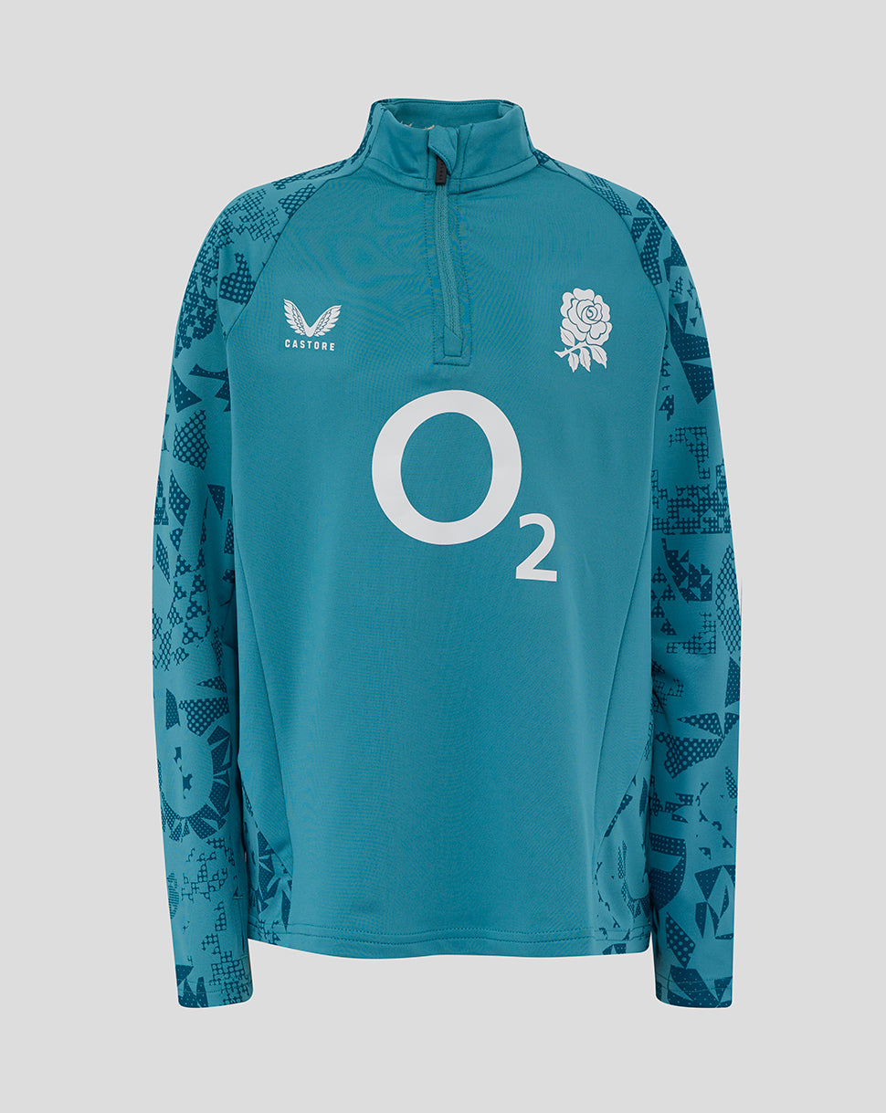 Junior England Rugby 25/26 Performance Midlayer Top - Storm Blue - Storm Blue