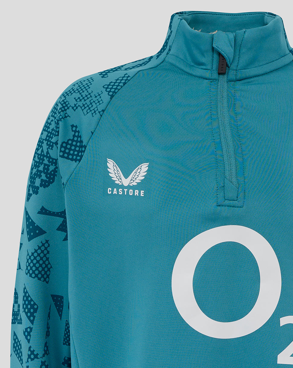 Junior England Rugby 25/26 Performance Midlayer Top - Storm Blue - Storm Blue