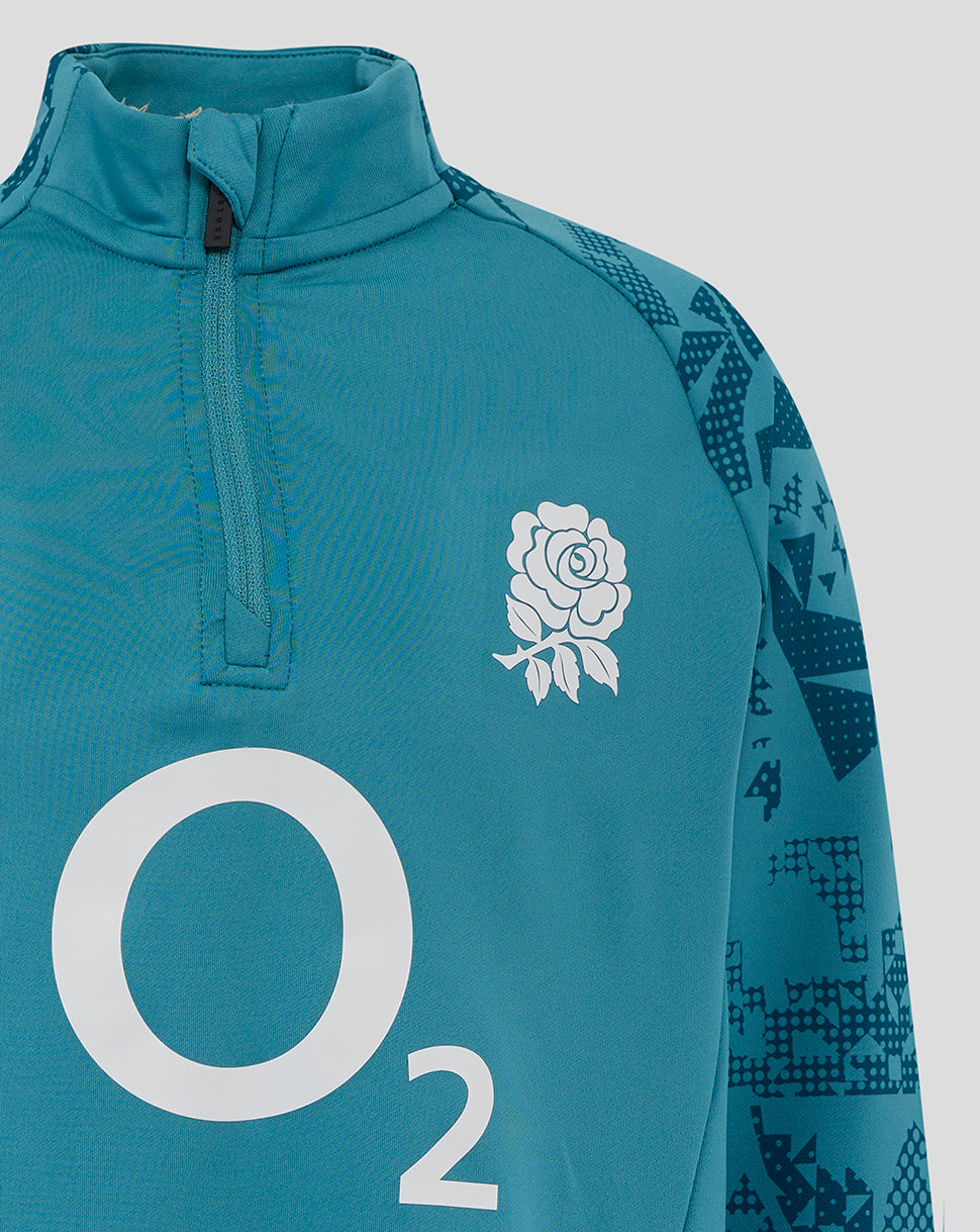 Junior England Rugby 25/26 Performance Midlayer Top - Storm Blue - Storm Blue