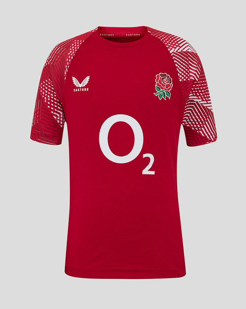 England Rugby Junior 25/26 Pre Match Short Sleeve T-Shirt - Jester Red