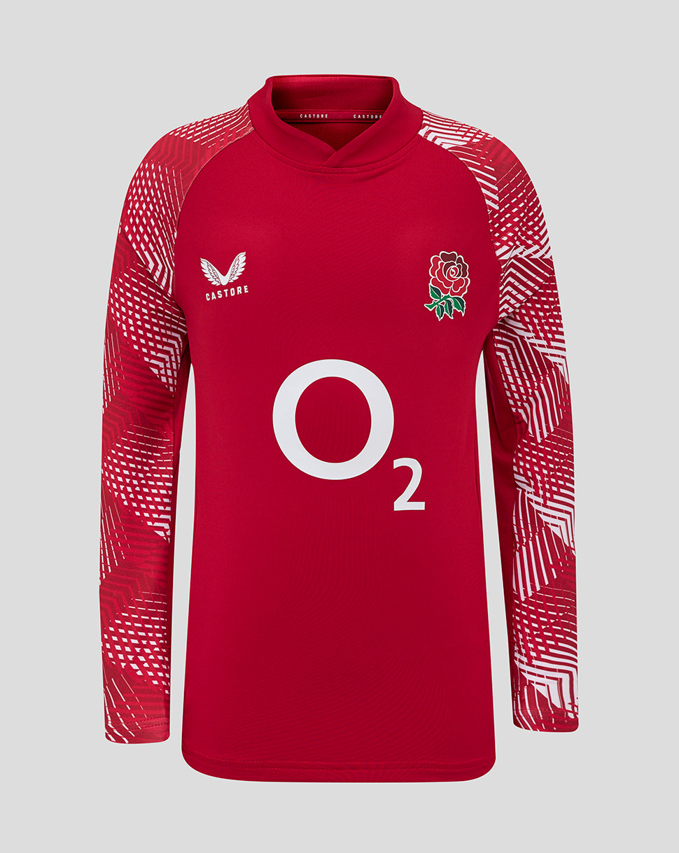 England Rugby Junior 25/26 Pre Match Drill Top - Jester Red – Castore