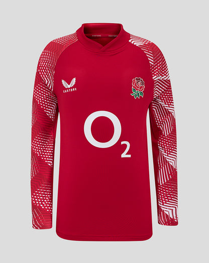 England Rugby Junior 25/26 Pre Match Drill Top - Jester Red