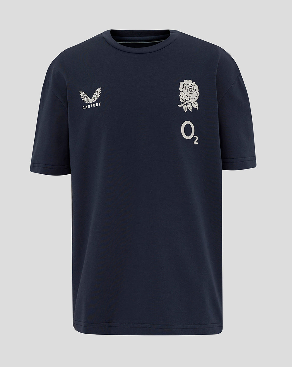 Junior England Rugby 25/26 Travel Short Sleeve T-Shirt - Inkwell - Inkwell