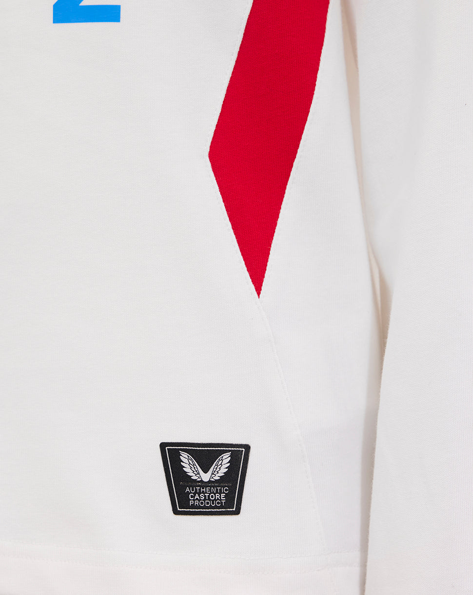 Junior England Rugby 25/26 Home Classic Long Sleeve Shirt - Brilliant White - Brilliant White/Lipstick Red