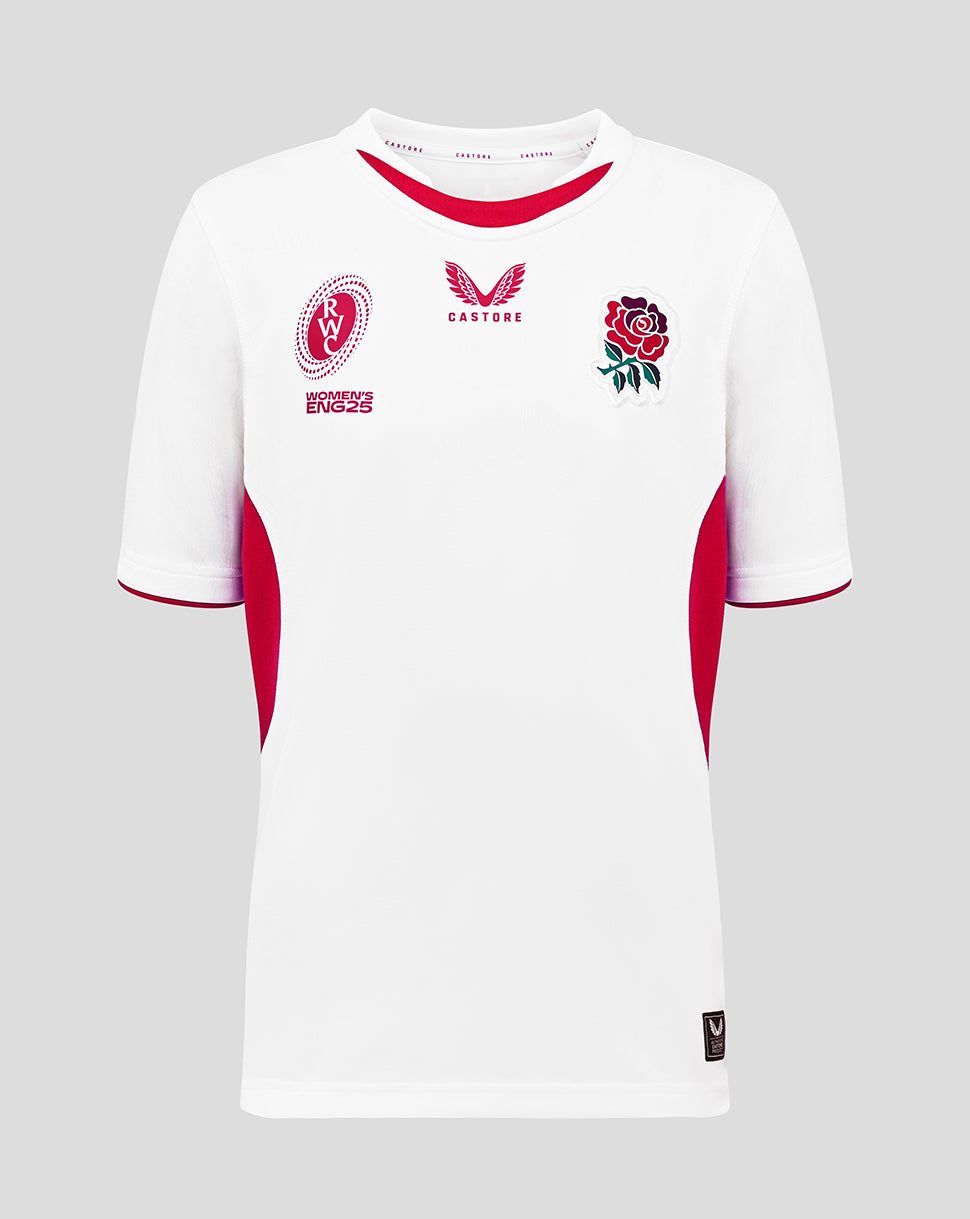 England Rugby Red Roses Junior 25/26 WRWC Home Replica Shirt - Brilliant White