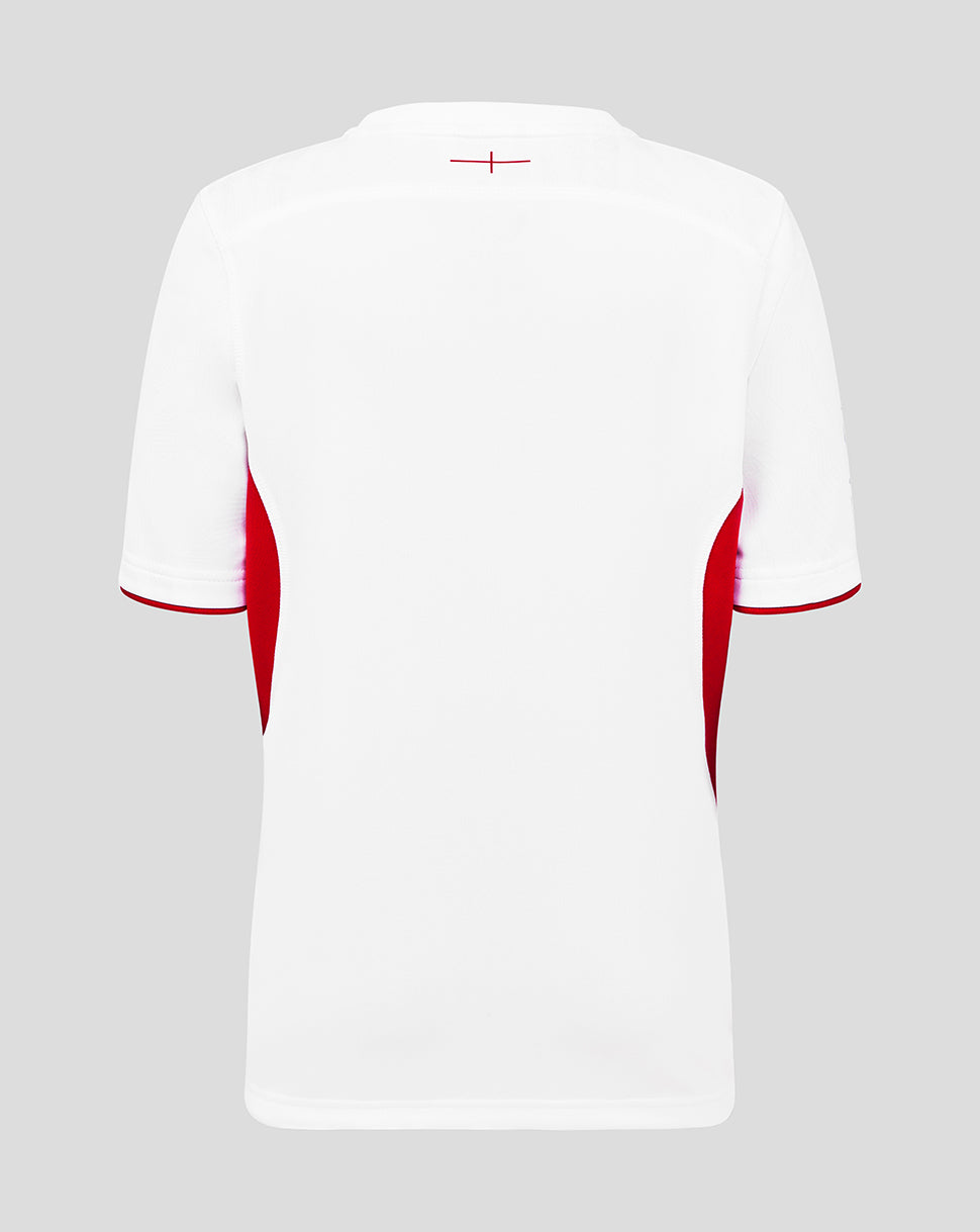 England Rugby Red Roses Junior 25/26 WRWC Home Replica Shirt - Brilliant White - Brilliant White/Lipstick Red