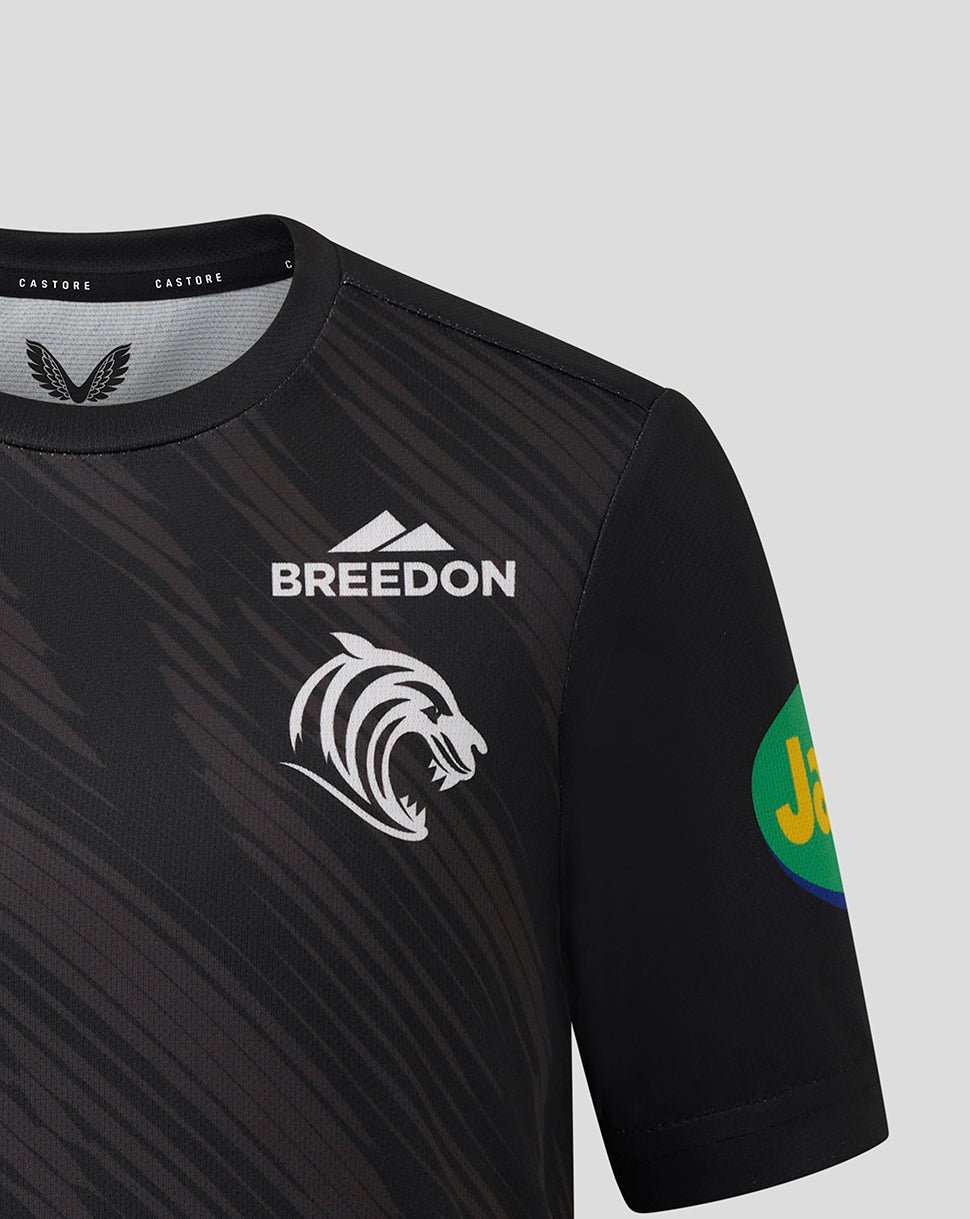 Leicester Tigers Junior 25/26 Warm Up T-Shirt - Black