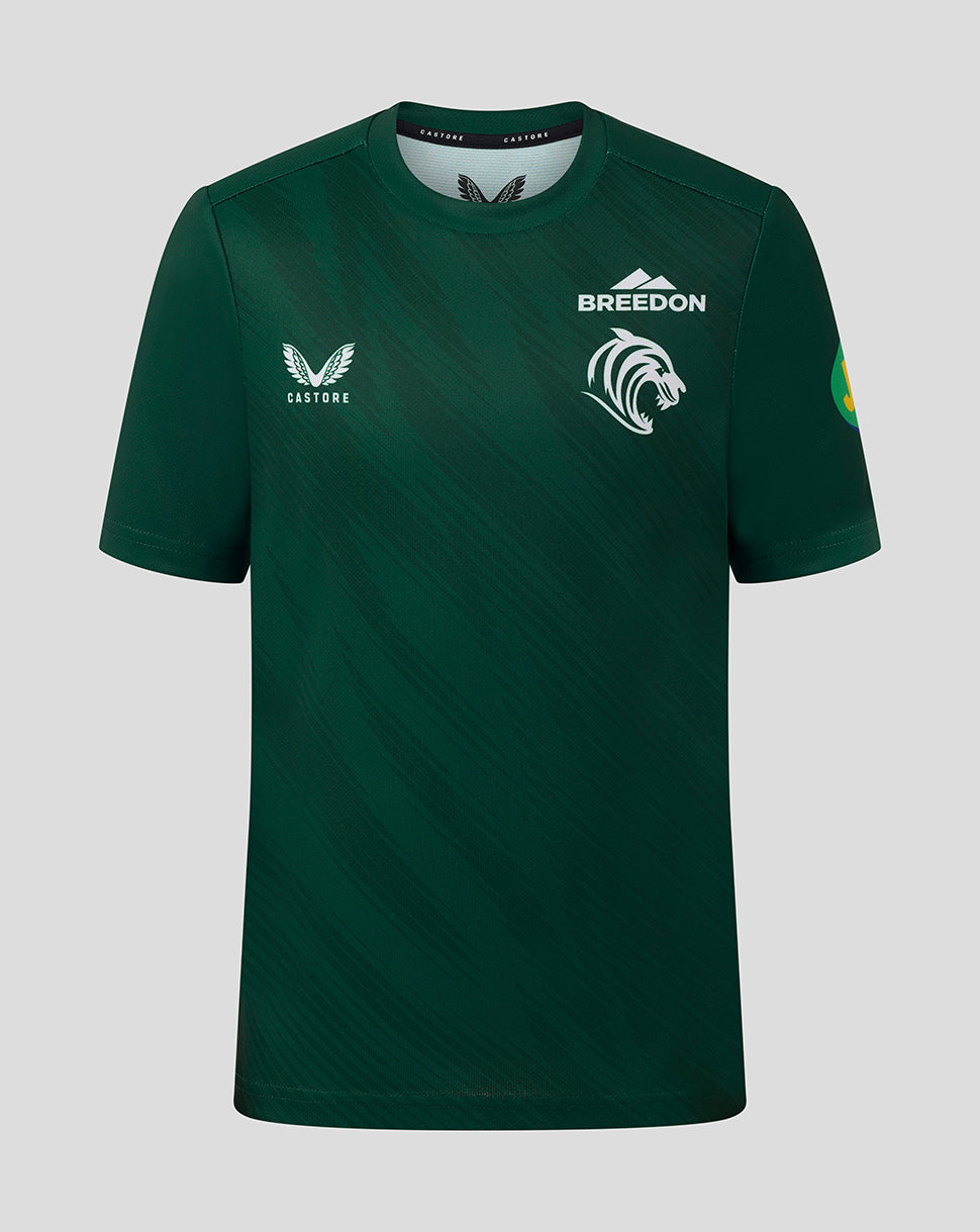 Leicester Tigers Junior 25/26 Warm Up T-Shirt - Dark Green - Dark Green