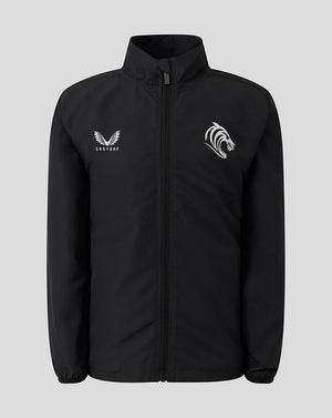 Leicester Tigers Junior 25/26 Woven Pre Match Jacket - Black