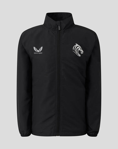 Leicester Tigers Junior 25/26 Woven Pre Match Jacket - Black