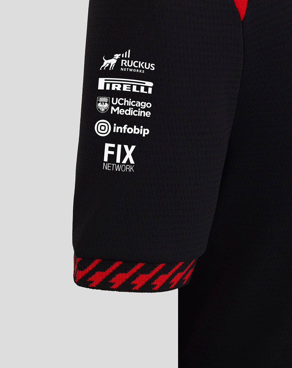 Official Haas Team Junior Driver T-Shirt - Caviar/Flame Scarlet