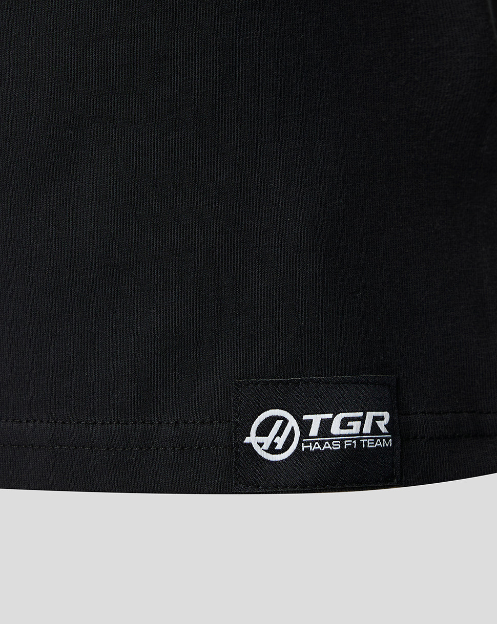 Official Haas Team Junior Monogram Linear Back Graphic T-Shirt - Black