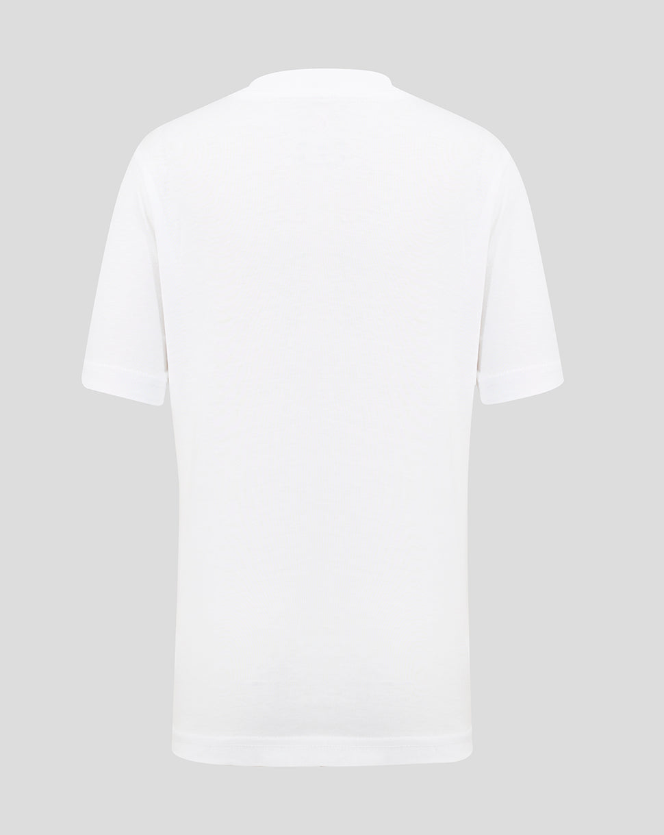 Official Haas Team Junior Full Logo Front Graphic T-Shirt - White - White