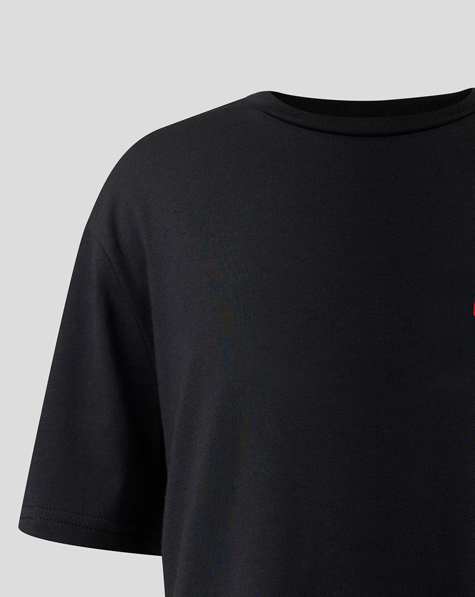 Official Haas Team Junior Full Logo Back Graphic T-Shirt - Black