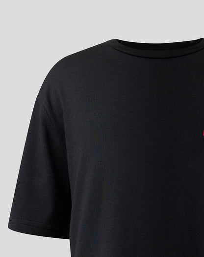 Official Haas Team Junior Full Logo Back Graphic T-Shirt - Black