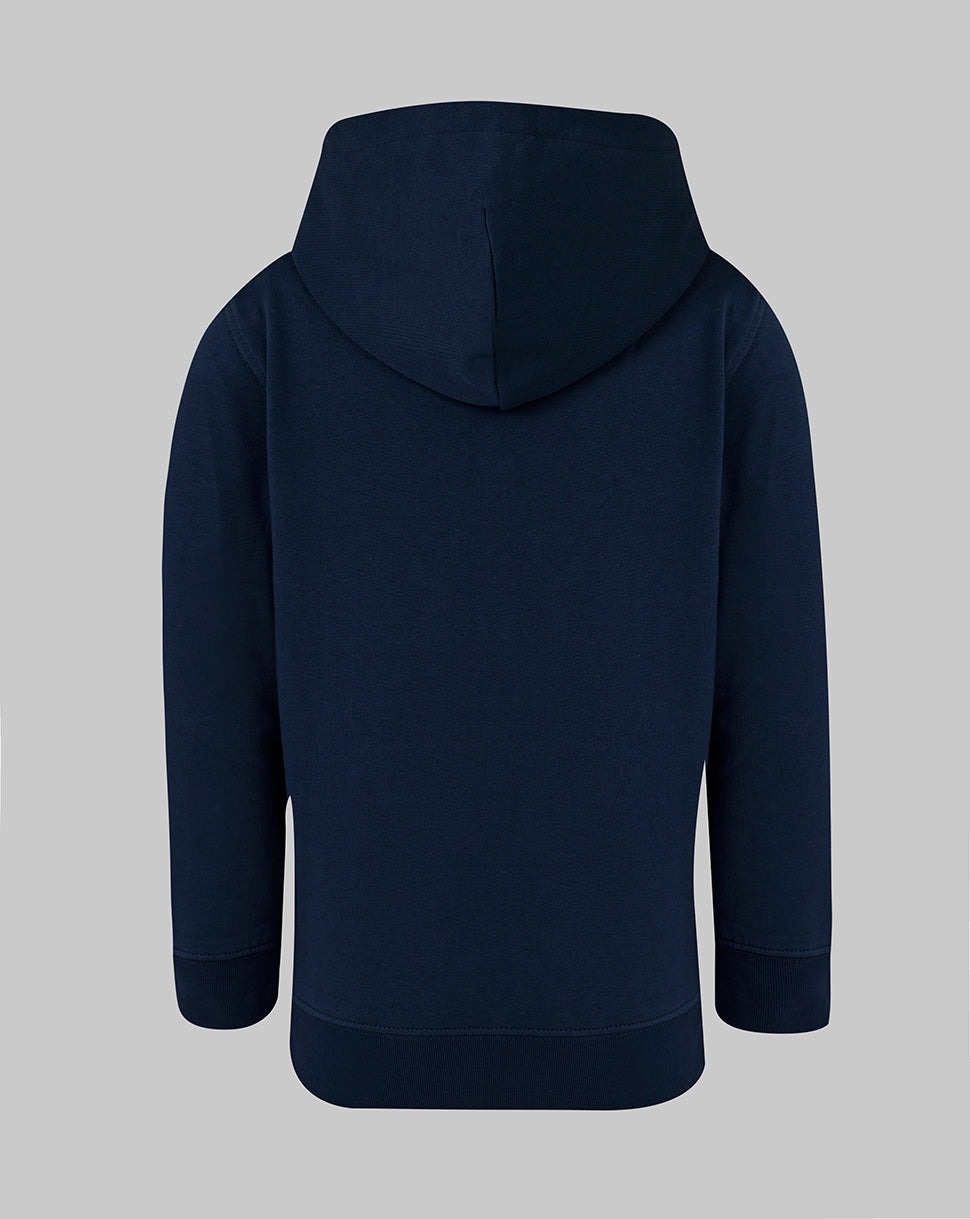 Leicester Tigers Junior 25/26 Travel Brushed Back Hoodie - Navy