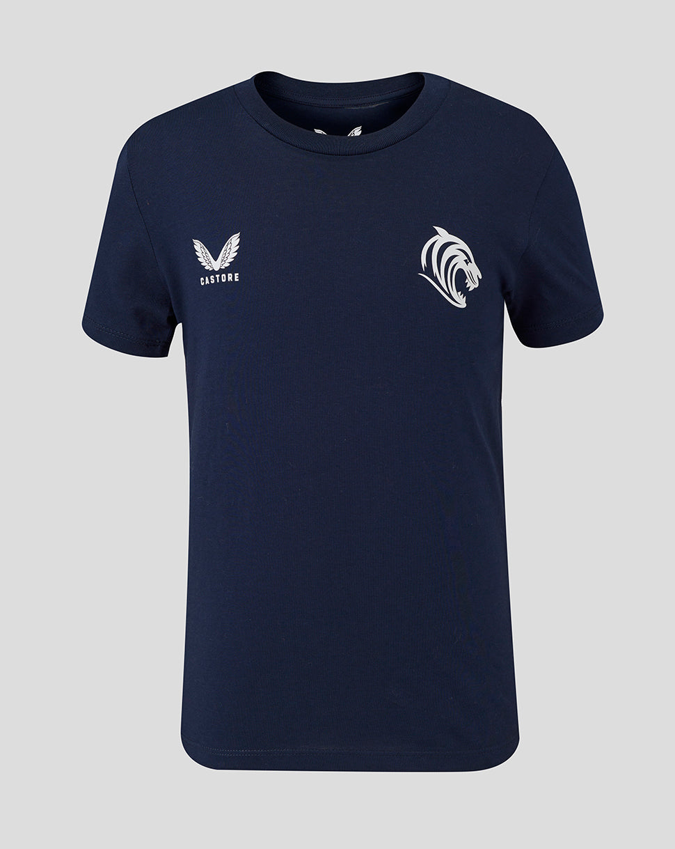 Leicester Tigers Junior 25/26 Travel Cotton T-Shirt - Navy