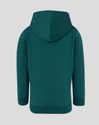 Leicester Tigers Junior 25/26 Travel Brushback Hoodie - Dark Green