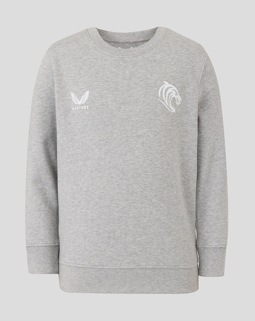 Leicester Tigers Junior 25/26 Travel Crewneck Sweatshirt - Grey