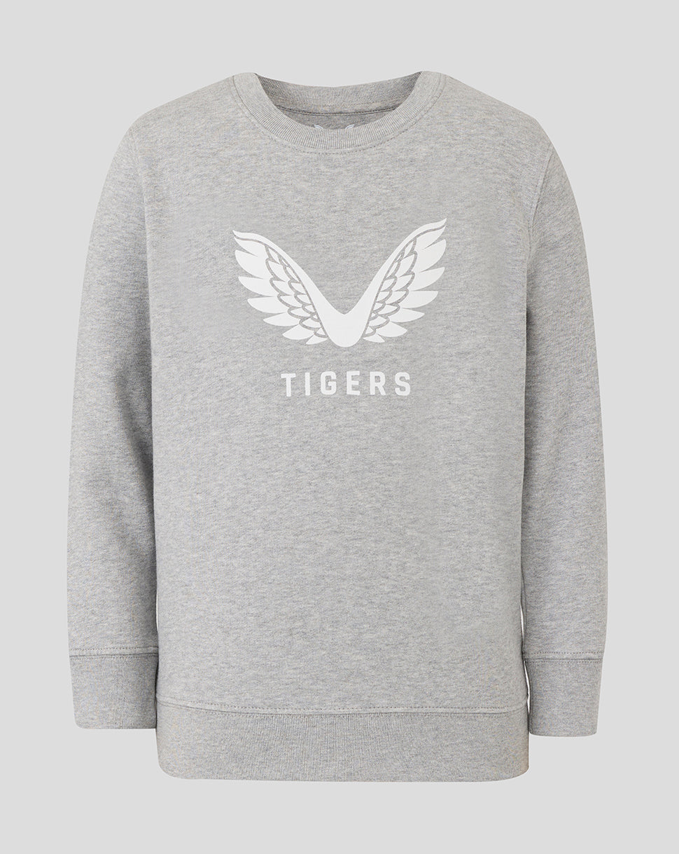 Leicester Tigers Junior 25/26 Travel Crewneck Sweatshirt - Grey