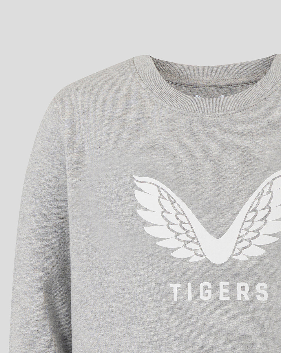 Leicester Tigers Junior 25/26 Travel Crewneck Sweatshirt - Grey