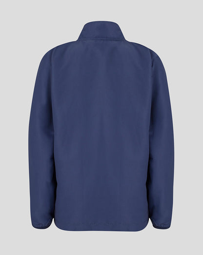 Blue jacket on a light gray background