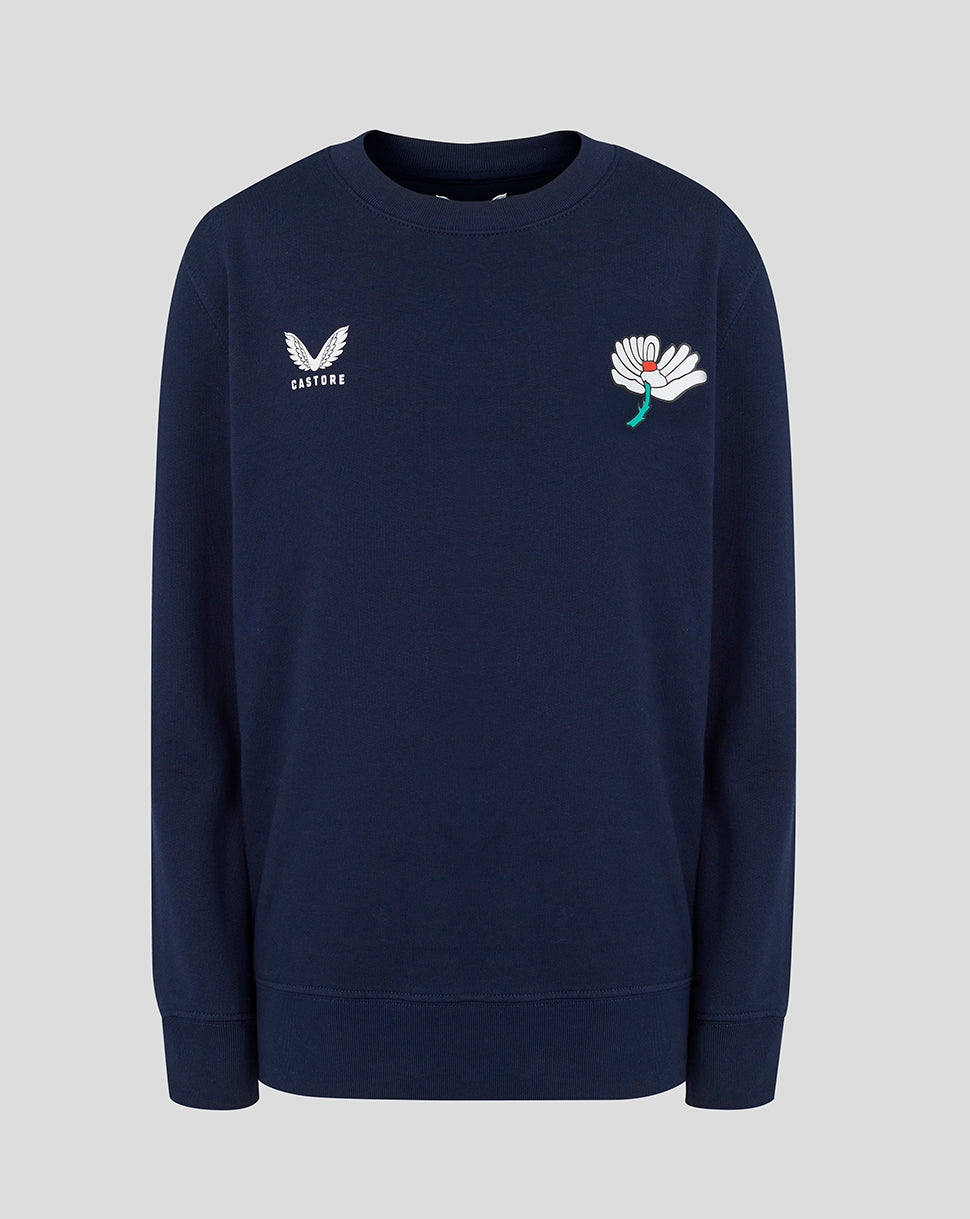 Yorkshire Cricket Junior 26/27 Crewneck Sweatshirt - Navy - French Navy