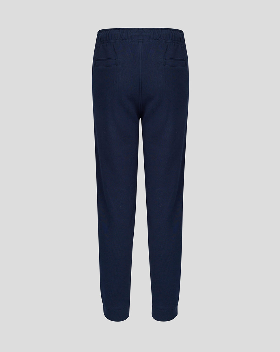 Navy blue pants on a light gray background