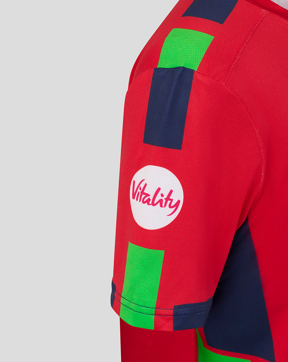 Lancashire Cricket Junior 26/27 T20 Short Sleeve Jersey - Red - True Red