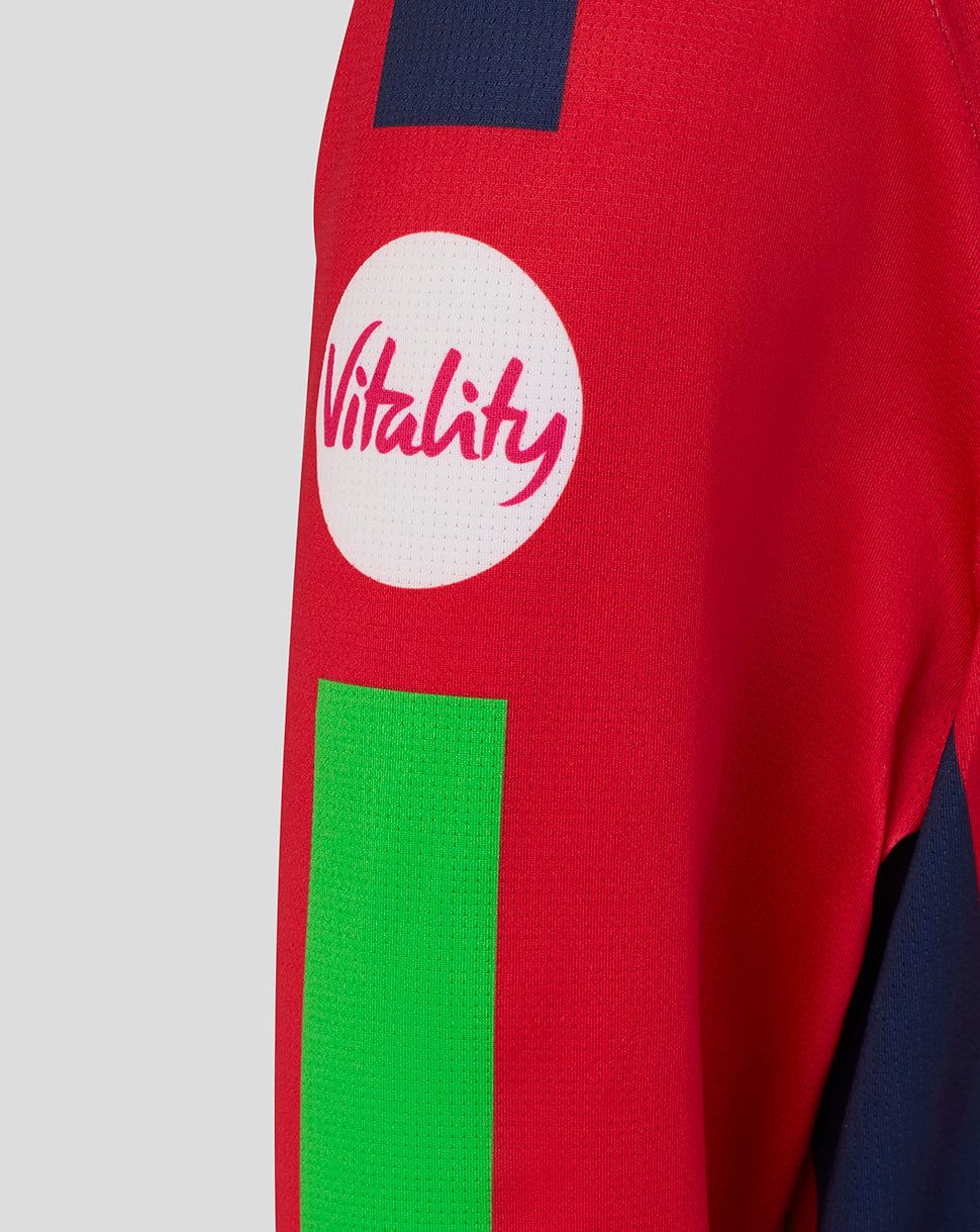 Lancashire Cricket Junior 26/27 T20 Long Sleeve Jersey - Red - True Red