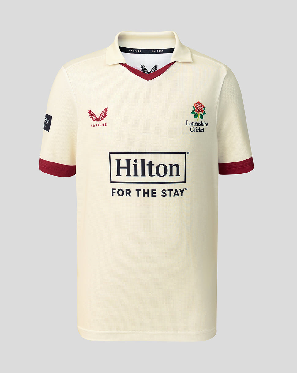 Lancashire Cricket Junior 26/27 County Champs Short Sleeve Jersey - Cream