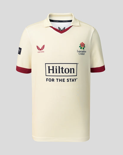 Lancashire Cricket Junior 26/27 County Champs Short Sleeve Jersey - Cream
